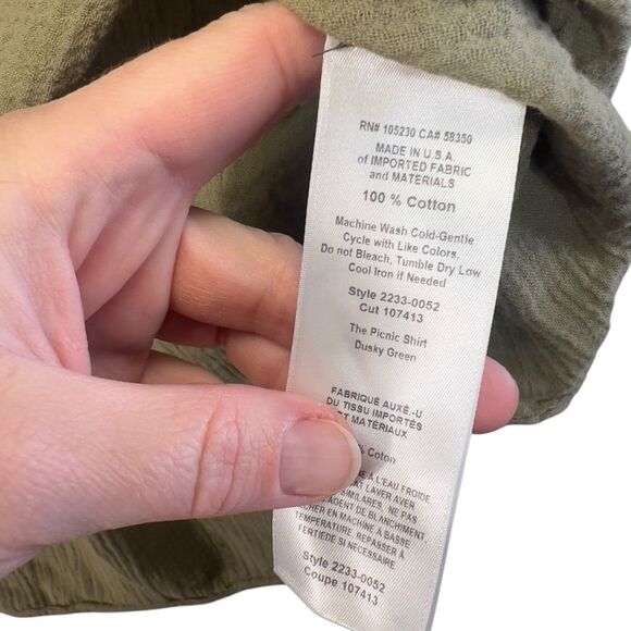 $188 Current/Elliott The Picnic shirt in green - Picture 9 of 14